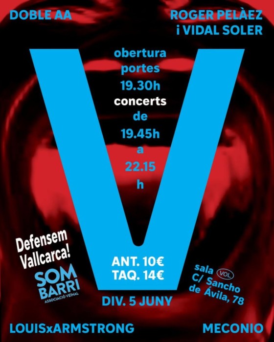Vine al concert per Vallcarca aquest divendres 5 de juny a la sala Vol (BCN)